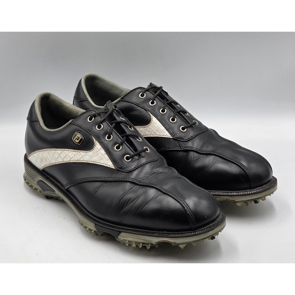 FootJoy DryJoys Tour 53599 Golf Shoes Mens 9M Black Leather SoftSpikes